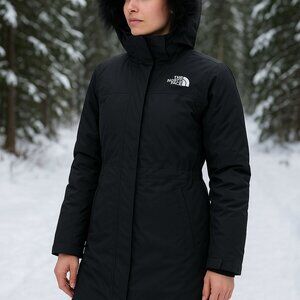 The North Face Arctic Down Parka Faux Fur Hood Black Medium